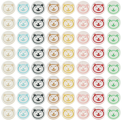 200Pcs 2-Hole Resin Buttons BUTT-TA0001-60C-1