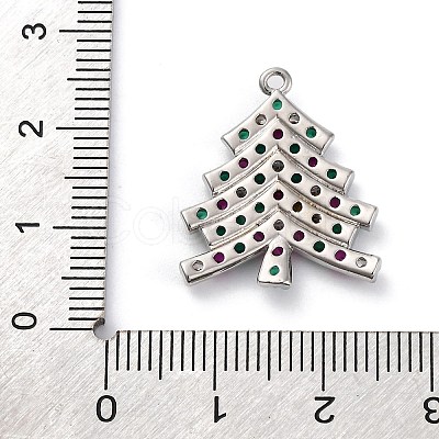 Christmas Series Brass Micro Pave Cubic Zirconia Pendants KK-Q010-01P-07-1