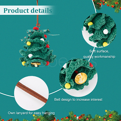 Crochet Christmas Tree Hanging Pendant Decorations HJEW-WH0007-14-1