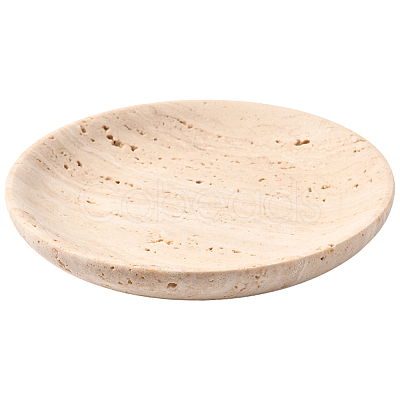 1Pc Flat Round Shape Marble Desktop Storage Tray AJEW-BBC0002-56-1