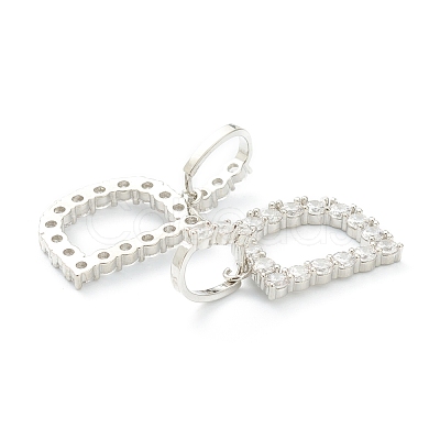 Brass+Cubic Zirconia Pendants ZIRC-J039-18P-D-1