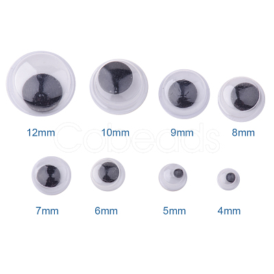 Black Wiggle Eye Sheets Need Glue on Round Moving Wiggly Wobbly Googly Eyes Arts and Craft Supplies 4-12mm KY-PH0003-B-1