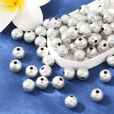 Brass Textured Beads KK-R012-8mm-P-1
