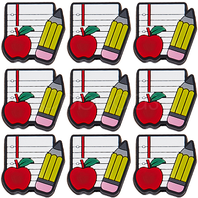 12Pcs Teachers' Day Food Grade Silicone Focal Beads SIL-SC0001-82-1