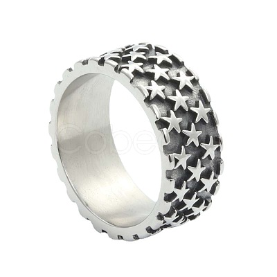 Punk Style 304 Stainless Steel Finger Rings for Men FS-WG83721-03-1