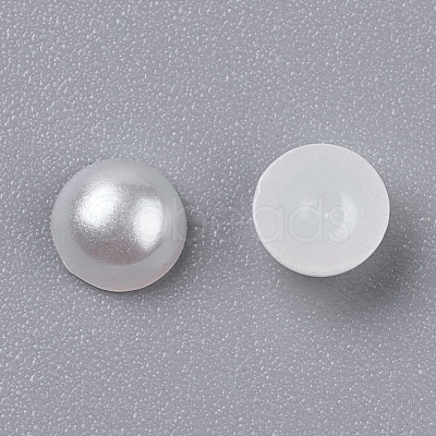 5MM Creamy White Dome Half Round Acrylic Imitated Pearl Cabochons Fit Phone Decoration X-OACR-H001-4-1