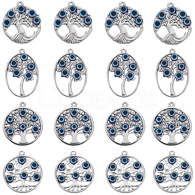16Pcs 4 Styles Tibetan Style Alloy Pendants FIND-SC0009-14-1