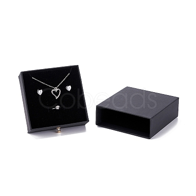 Square Paper Drawer Jewelry Set Box CON-C011-03B-01-1