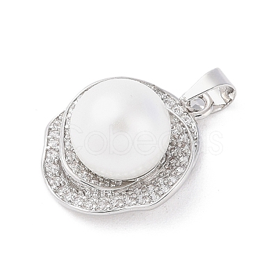 Brass Micro Pave Cubic Zirconia Pendants ZIRC-I066-06P-01-1
