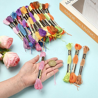 6Bundles 6 Colors Polyester Embroidery Floss OCOR-YW0001-24D-1