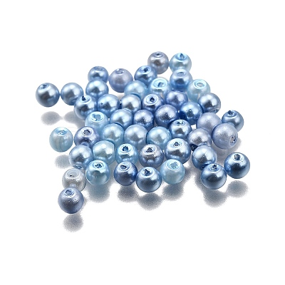 Baking Paint Pearlized Glass Pearl Round Beads HY-XCP0001-25A-1