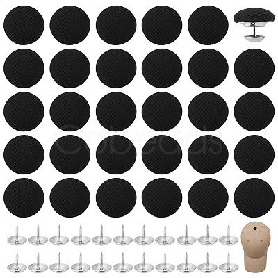 30 Bags Cloth Covered Alloy Buttons BUTT-PH0001-68-1