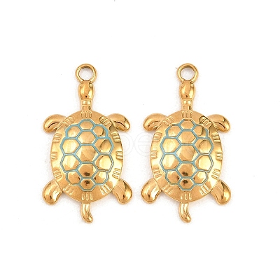 304 Stainless Steel Enamel Pendants STAS-K293-25G-1