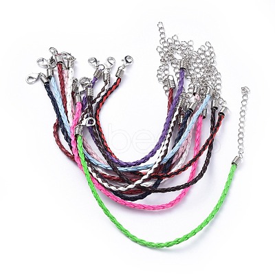 Trendy Braided Imitation Leather Bracelet Making BJEW-S076-M-1