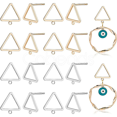 20Pcs 2 Colors Brass Stud Earring Findings KK-BC0008-33-1