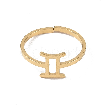 Real 18K Gold Plated 304 Stainless Steel Adjustable Finger Ring RJEW-L115-01G-06-1