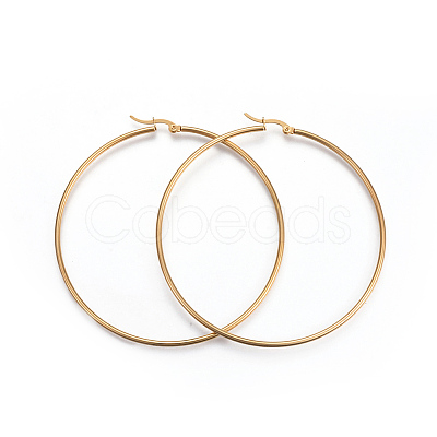 201 Stainless Steel Big Hoop Earrings LS-EJEW-A052-20D-G-1