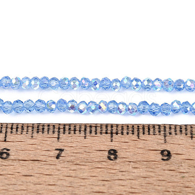 AB Color Plated Transparent Glass Rondelle Beads Strands EGLA-T029-2mm-10C-1