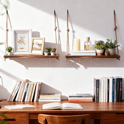 4Pcs Rectangle Wooden Hanging Stands for Plants ODIS-WA0001-15-1