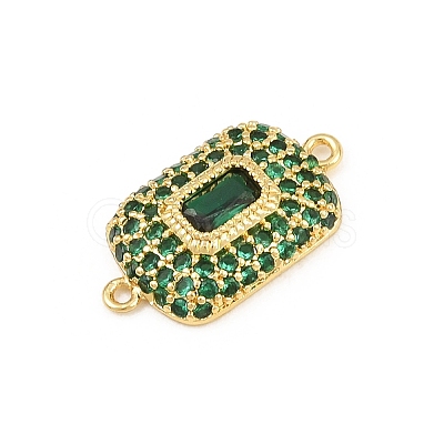 Brass Micro Pave Cubic Zirconia Connector Charms CU-CBAAB9C-01G-1