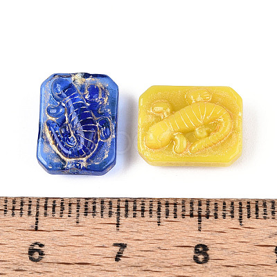 Rectangle with Gecko Glass Beads GLAA-T025-54M-1