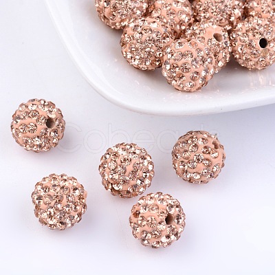 Grade A Rhinestone Pave Disco Ball Beads RB-Q100-8-1