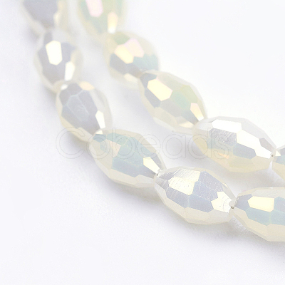 1 Strand Electroplate Glass Beads Strands X-EGLA-J013-4X6mm-F03-1