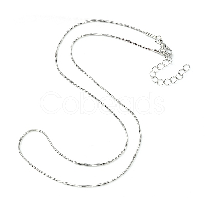 Brass Square Snake Chain Necklace for Men Women MAK-YW0001-08-1