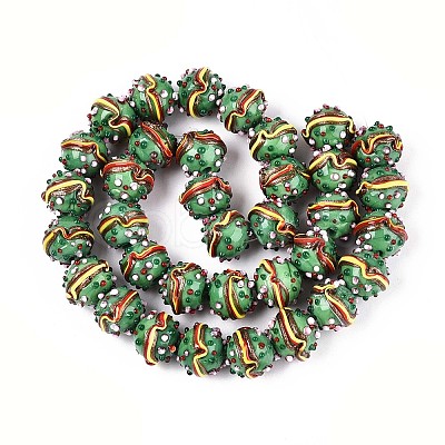 Handmade Lampwork Bumpy Beads LAMP-T022-05E-1