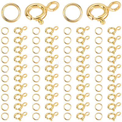 Brass Spring Ring Clasps KK-BBC0025-62-1