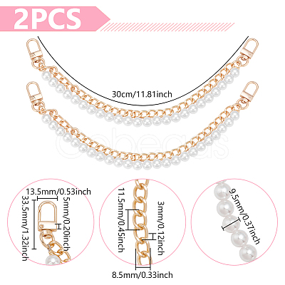 ABS Plastic Imitation Pearl Mobile Straps AJEW-WH0270-628G-1