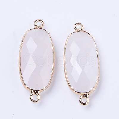 Natural Rose Quartz Links Connectors G-R472-03I-1