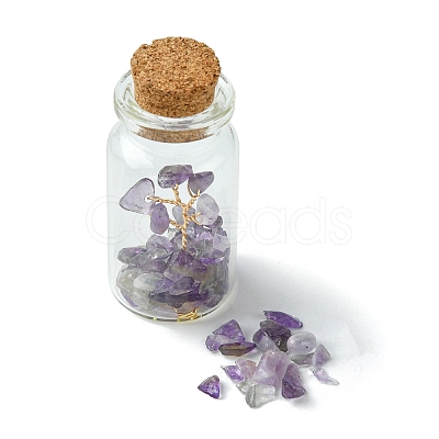Transparent Glass Wishing Bottle Decoration AJEW-JD00011-03-1