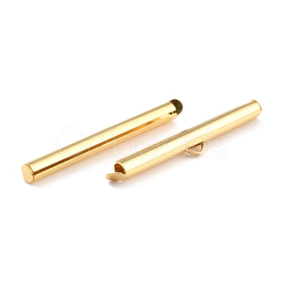 304 Stainless Steel Slide On End Clasp Tubes X-STAS-C044-08F-G-1