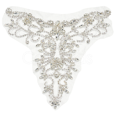 1Pc Rhinestone Iron on/Sew on Patches PATC-GO0001-08-1