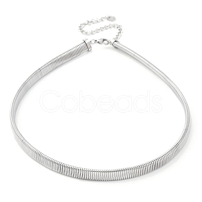 304 Stainless Steel Mesh Chain Choker Necklaces for Women NJEW-U012-03P-02-1