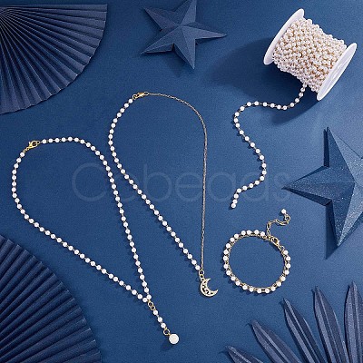Plastic Imitation Pearl Beaded Chain JX303A-1
