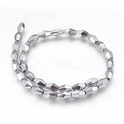 Electroplated Non-magnetic Synthetic Hematite Beads Strands G-P392-R03-1