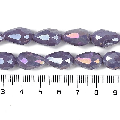 Opaque Solid Color Electroplate Glass Beads Strands LS-EGLA-N013-P6mm-B09-1