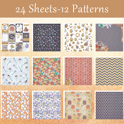 24Pcs 12 Styles Scrapbook Paper Pads DIY-WH0028-48B-1