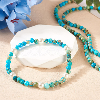 DIY Natural Regalite/Imperial Jasper/Sea Sediment Jasper Beads Bracelets Making KIts DIY-TA0002-69A-1