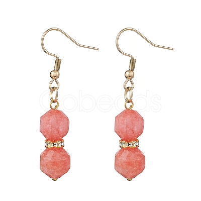 Natural Rhodochrosite Dangle Earrings EJEW-JE06631-03-1