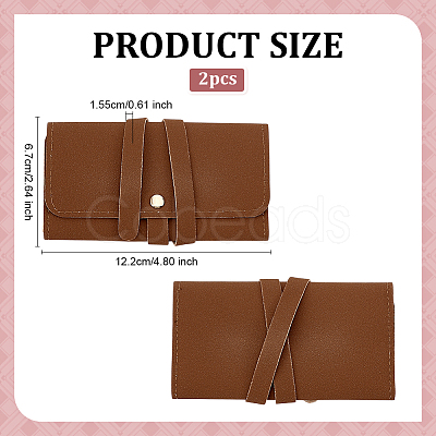 Rectangle PU Leather Envelope Travel Folding Rolls AJEW-WH048-966B-1