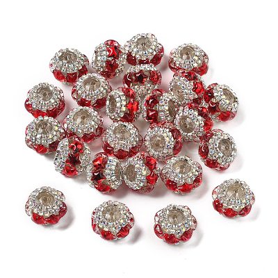 Acrylic Rhinestone Rondelle Beads OACR-S048-02A-1