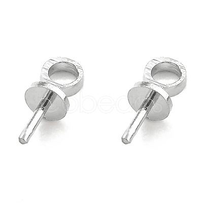 Brass Cup Pearl Peg Bails Pin Pendants KK-H759-31A-S-1