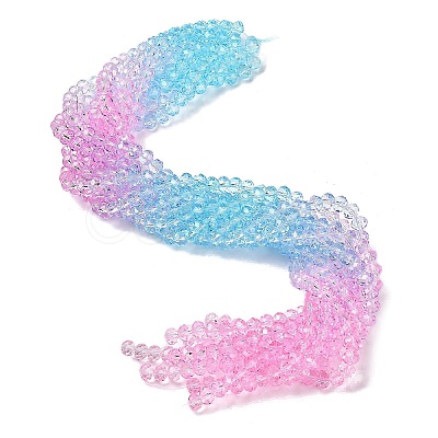 Transparent Painted Glass Beads Strands LS-DGLA-A034-T6mm-A22-1