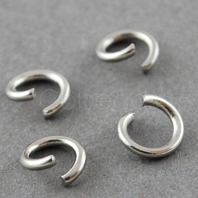 Tarnish Resistant 304 Stainless Steel Open Jump Rings A-STAS-R049-6x1mm-1