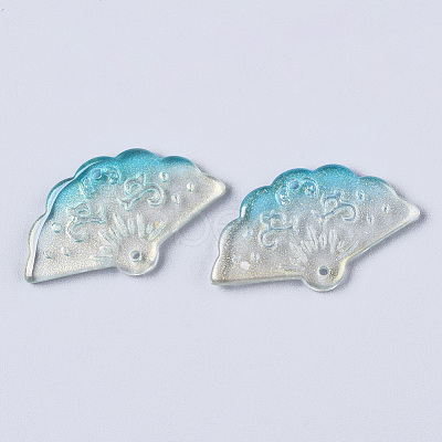 Transparent Spray Painted Glass Pendants GLAA-R212-01-A03-1