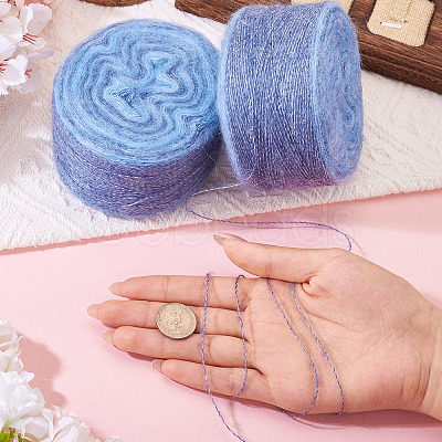 Gradient Segment Dyed Super Fine Mohair Yarn DIY-TAC0033-03C-1