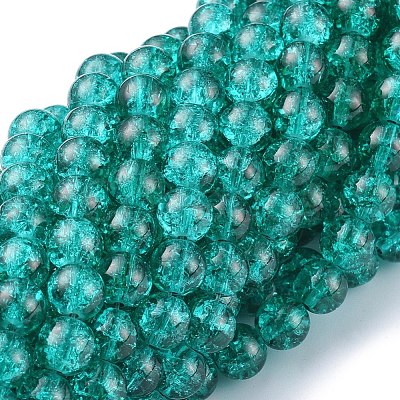 Crackle Glass Beads Strands X-CCG-Q001-8mm-15-1